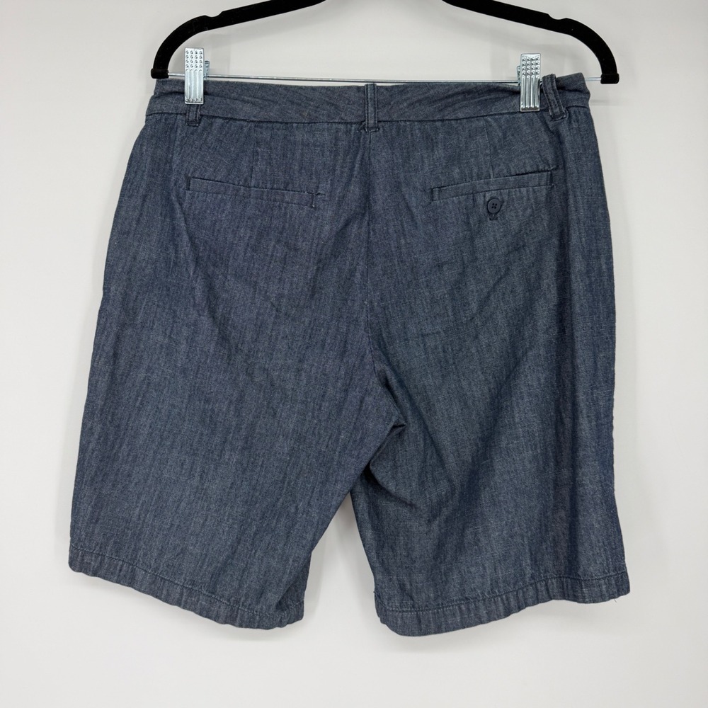 J. Crew Women's 4 Bermuda Shorts Dark Wash‎ Blue 100% Cotton - Picture 2 of 4